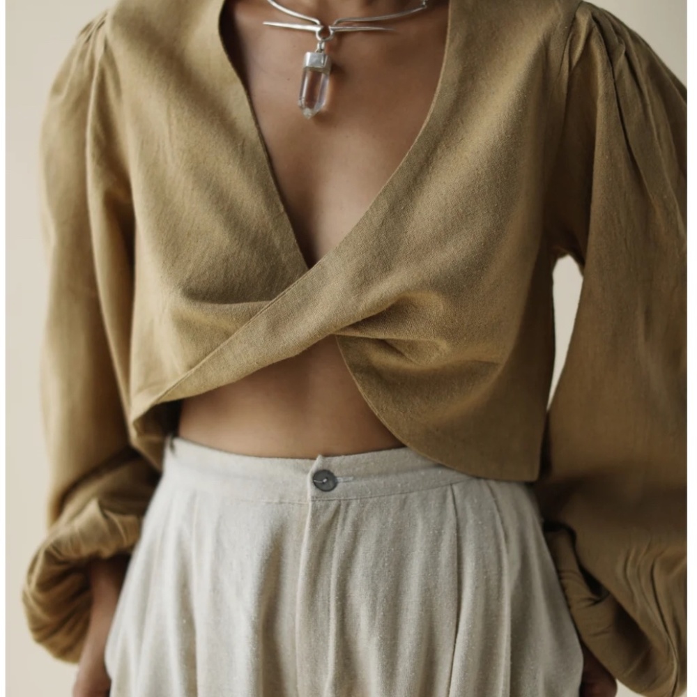 FARA Boutique Astra Raw Silk Crop Top